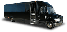 a plain black minibus